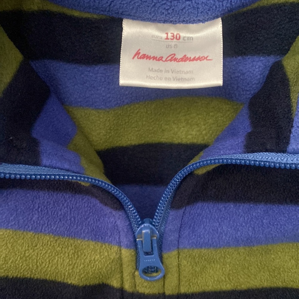 Hanna Andersson Stripe Pullover Fleece Sweater - Picture 4 of 8